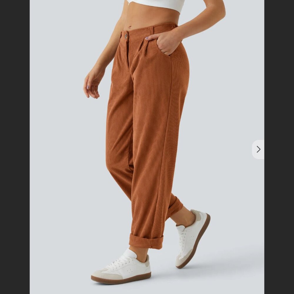 Halara Mid Rise Casual Corduroy Pants